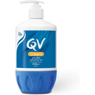 كيوفي (QV) كريم مرطب للبشرة شديدة الجفاف والحساسة، يعزز حاجز البشرة - 500 غم - QV