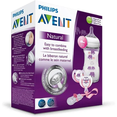 فيليبس أفنت (Philips Avent) مجموعة هدايا التصميم الطبيعي، للأطفال فوق شهر - عبوة واحدة - Philips
